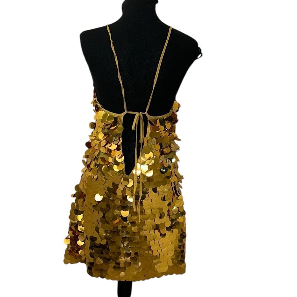 Silence + Noise  Sequin Gold Mini Gold  Dress(Size Medium) - Picture 4 of 6